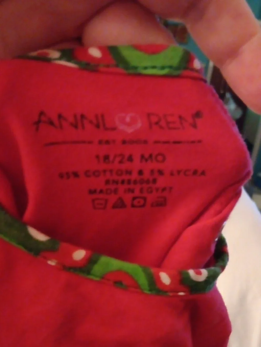 Ann Loren Red & Green Reindeer Print Holiday One Piece